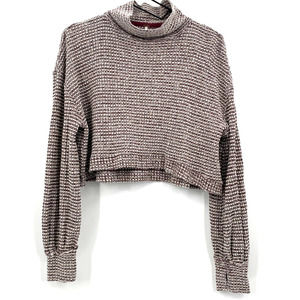 Free People BK Top Cropped Cotton Waffle Knit Top